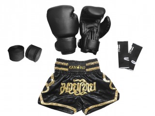 Muay Thai Kickboxing Bundle Set for Kids : 121-Black