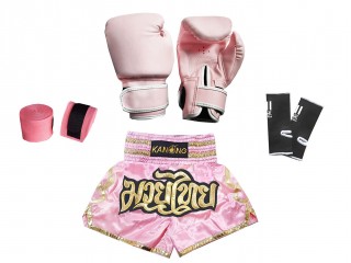 Muay Thai Kickboxing Bundle Set for Kids : 121-Lightpink