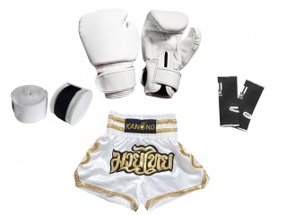 Muay Thai Kickboxing Bundle Set for Kids : 121-White