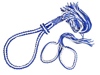 Muay Thai Mongkol Headband + Prajied Arm bands for Kids : White-Blue