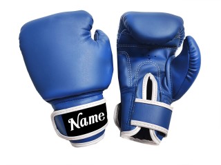 Personalized Kids Boxing Gloves : KNGCUST-KIDS-437 Blue