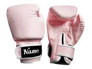 Personalized Kids Boxing Gloves : KNGCUST-KIDS-438 Pink