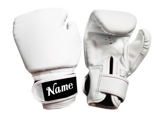 Personalized Kids Boxing Gloves : KNGCUST-KIDS-439 White