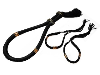 Muay Thai Mongkol Headband + Prajead Arm bands : Thai Style Black