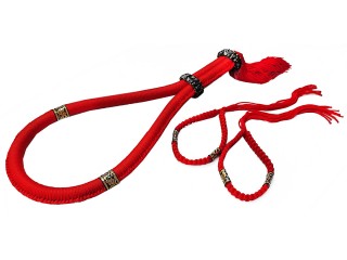 Muay Thai Mongkol Headband + Prajead Arm bands : Thai Style Red