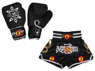 Muay Thai set - Boxing Gloves with name + Custom Muay Thai Shorts : Set-Gloves