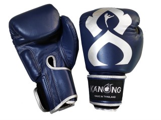Kanong Genuine Leather Boxing Gloves : Navy/Silver