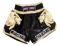 Boxsense Lion Kickboxing Training Shorts : BXS-303 Black and Gold