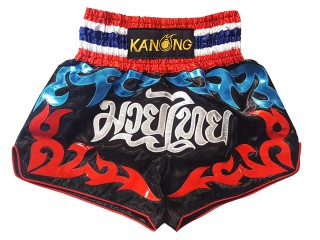 Kanong Thai  boxing Shorts : KNS-122 Black